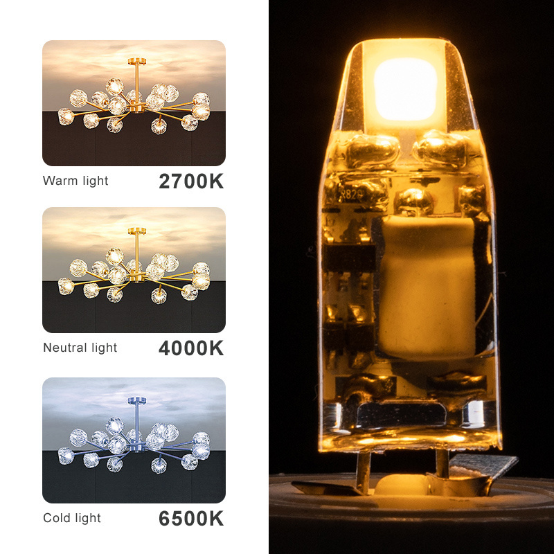 Dimmable CCT RA80/90/95 AC/DC12V No Flicker 1-9W SMD/COB G4 G9 Light Bulbs for Chandelier