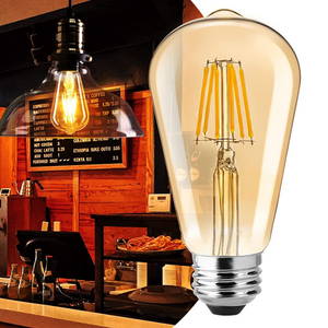 4W 6W 8W 10W 12W ST19 ST21 ST58 ST64 E26 E27 Retro Vintage Amber Glass Warm White Decorative Edison Dimmable Filament Led Bulb