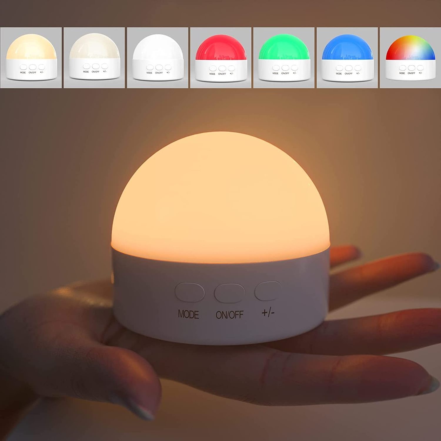 Mini Night Lamp USB Rechargeable CCT Brightness Adjustable RGB LED Night Light  Nursery Night Light for Kids