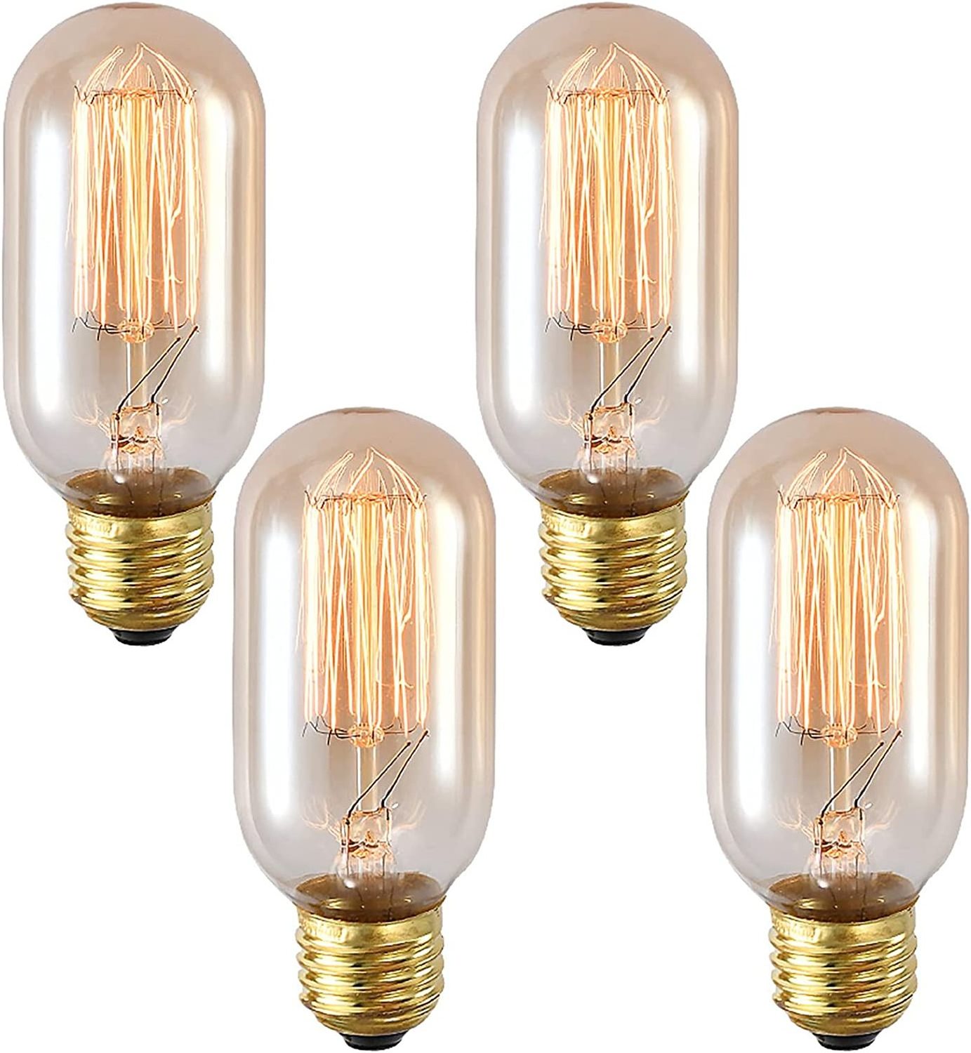 Vintage T45 Edison Lamp E26 E27 B22 Ra99 Amber Clear Bulb Shell 40W 60W Spiral Squirrel Cage 110v 220v