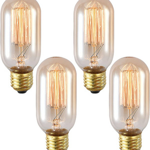 Vintage T45 Edison Lamp E26 E27 B22 Ra99 Amber Clear Bulb Shell 40W 60W Spiral Squirrel Cage 110v 220v