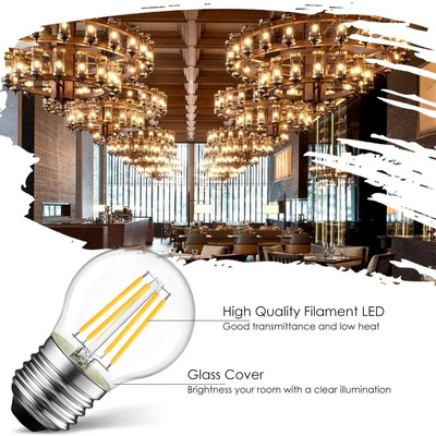 Light Manufacturer Globe Bulb G45 LED Filament Clear Glass Bulb 2W 4W 5W Dimmable