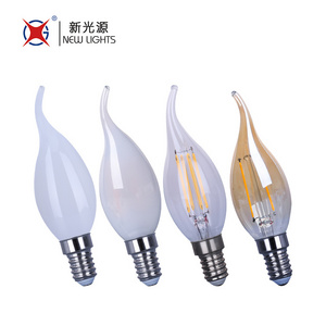 Factory Supply Candelabra C35T Dimmable LED Filament Bulb Glass Clear Frosted Amber Opal Lamp CCT