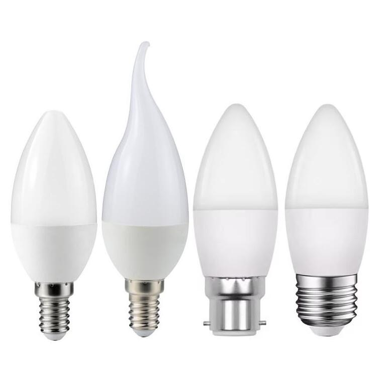 Wholesale 110V 220V 2W 3W 4W 5W 6W 7W 8W B15 B22 E12 E14 E26 E27 B10 B11 C37 Candle Led Lampara Energy Saving Led Bulb for Home