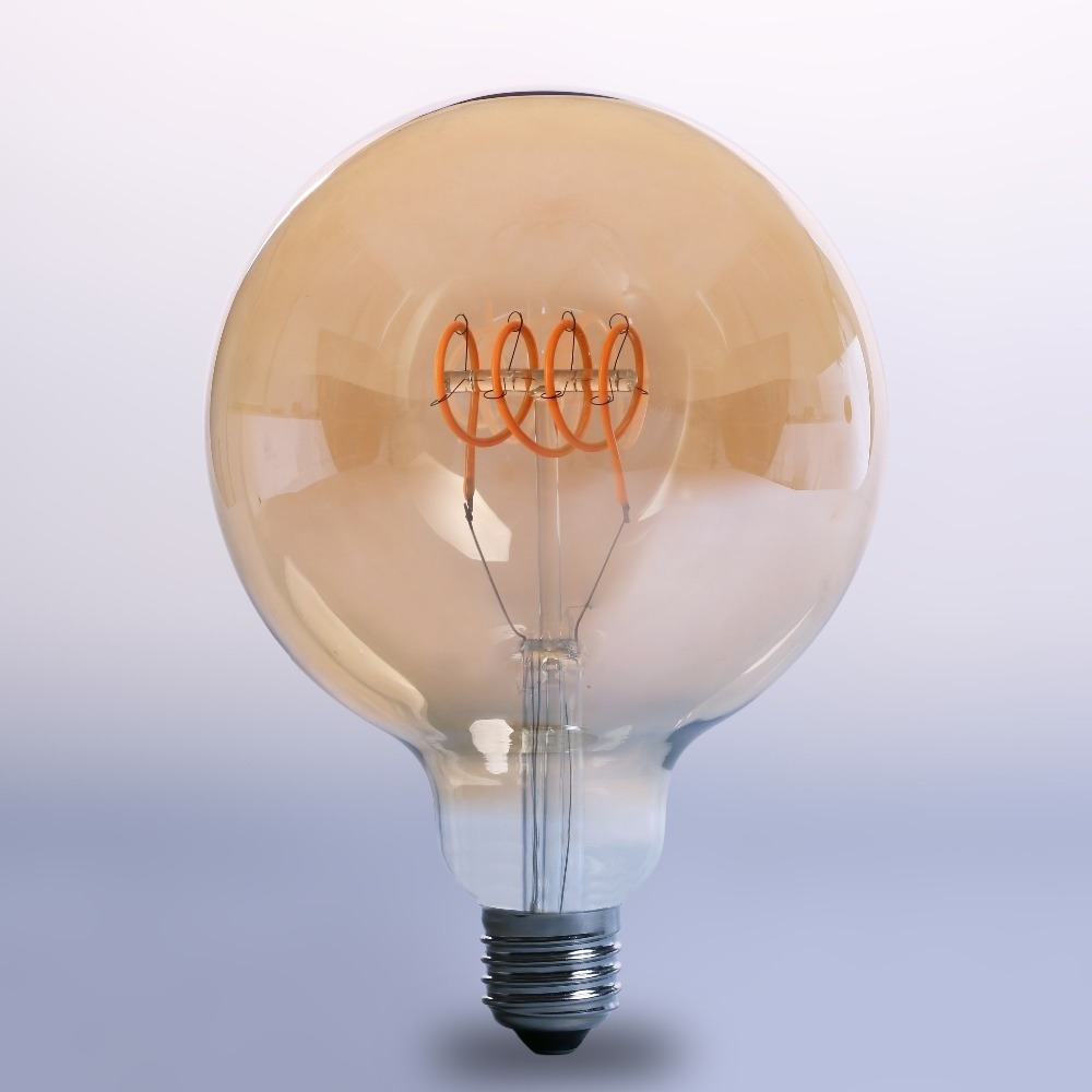 China Supplier Electric Antique Retro Edison Style Dimmable G80 G125 G125 4W B22 E26 E27 110V 220V Spiral Soft Led Filament Bulb