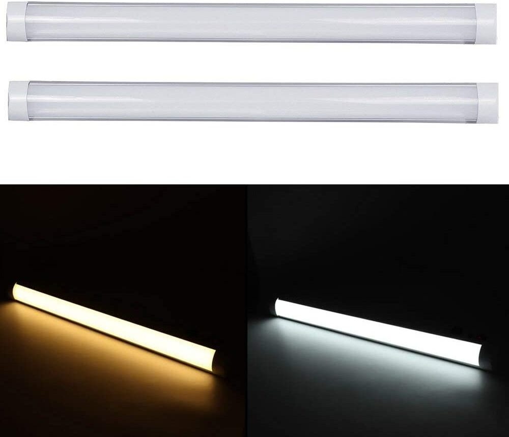 Iron+PP Purification Light LED Batten Linear Fixture SMD2835 16W 34W 6500K CCT 180-265V 2ft 3ft