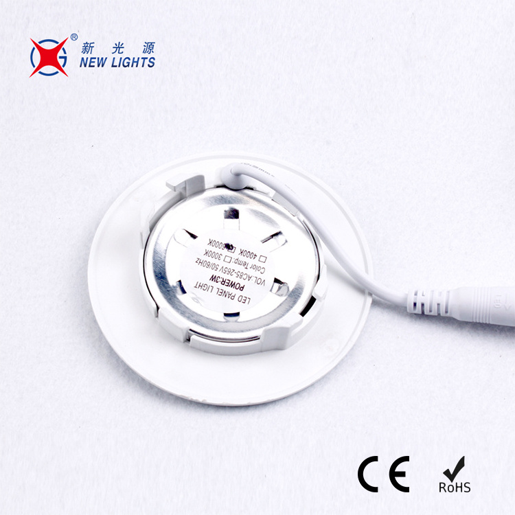 3W Round Recessed Installation Small Led Panel Light