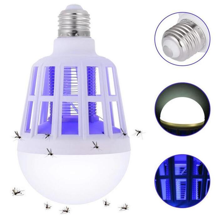 2 In 1 15W 110V 220V E26 E27 Electronic Mosquito Killer Lamp Led Bulb