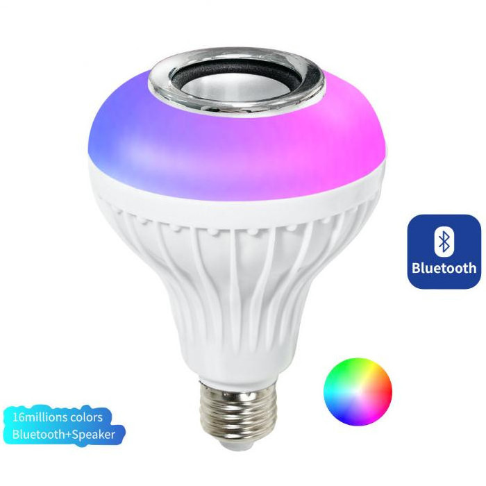 RGB Wireless AC 100-240V 1200 Lumen E27 Base Music BT Speaker Led Color Smart Bulb