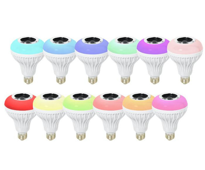 RGB Wireless AC 100-240V 1200 Lumen E27 Base Music BT Speaker Led Color Smart Bulb