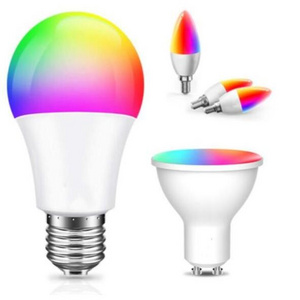 CE ROHS 110V 220V B22 E26 E27 A60 C37 GU10 5W 7W 9W 12W Wifi Remote Control Tuya Smart RGB Multi Color Changing Led Light Bulb