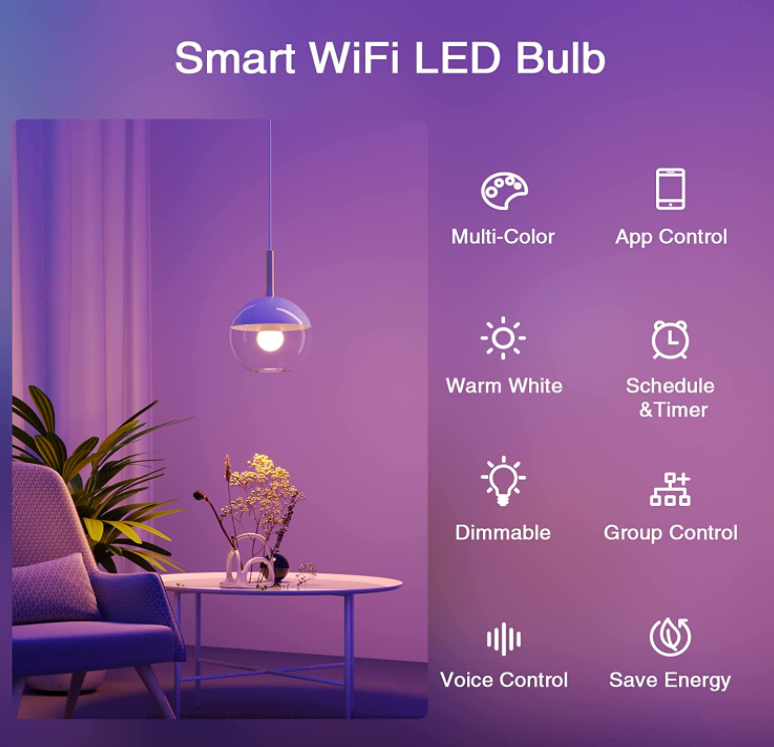 CE ROHS 110V 220V B22 E26 E27 A60 C37 GU10 5W 7W 9W 12W Wifi Remote Control Tuya Smart RGB Multi Color Changing Led Light Bulb