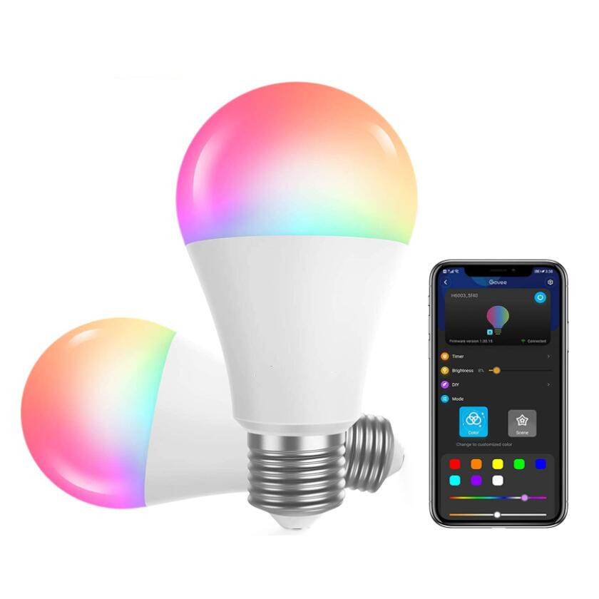 CE ROHS 110V 220V B22 E26 E27 A60 C37 GU10 5W 7W 9W 12W Wifi Remote Control Tuya Smart RGB Multi Color Changing Led Light Bulb