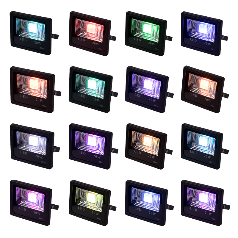 Smart Floodlight LED Reflector red green blue no flicker IP65 dimmable RA80 360 degrees2 years warranty RGB Outdoor Lighting