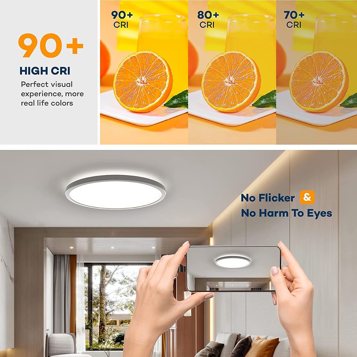 Dimmable 3000K | 4000K | 6500K 12W | 20W | 36W LED Flush Mount Ceiling Light Fixture with Remote Control