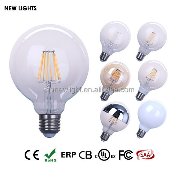 china supplier led filament g95 4w e27 3000k 230v 450lm globe lights