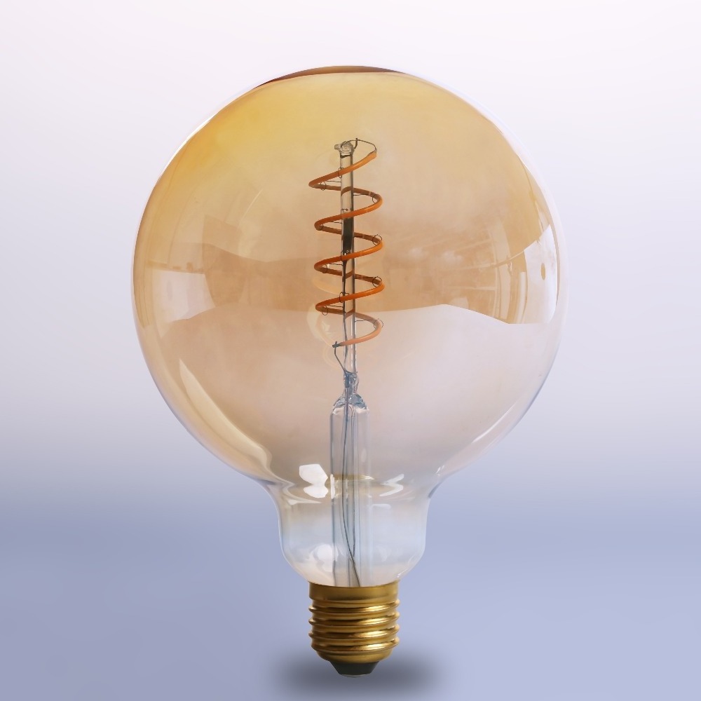 China Supplier Electric Antique Retro Edison Style Dimmable G80 G125 G125 4W B22 E26 E27 110V 220V Spiral Soft Led Filament Bulb