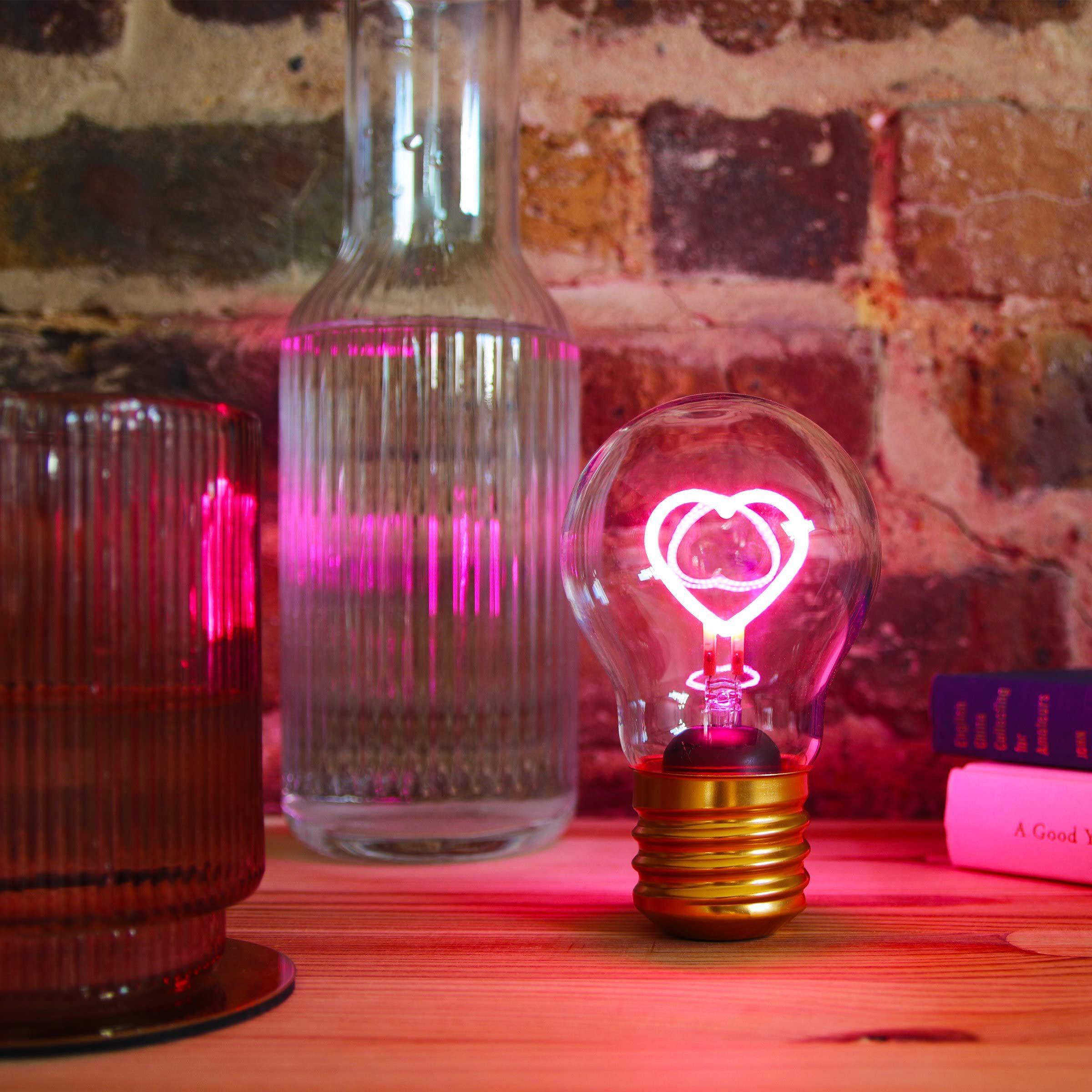 Ambient Bulb Heart Love Light Battery Operated Lights USB DC 0.2W E27 E40 E39 A60 Cordless Table Lamp Rainbow Night Light Bulb