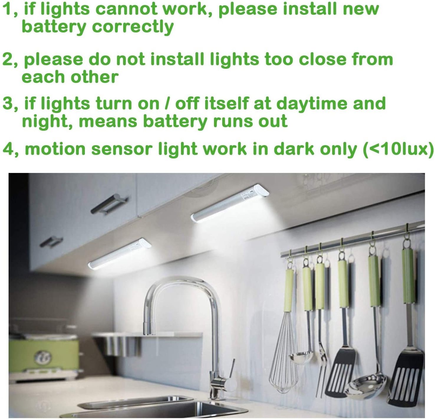 wholesale EU market 2ft 3ft 4ft 5ft 1.5w 3w 4w smart motion sensor stick on led under cabinet lights cabinet lamp