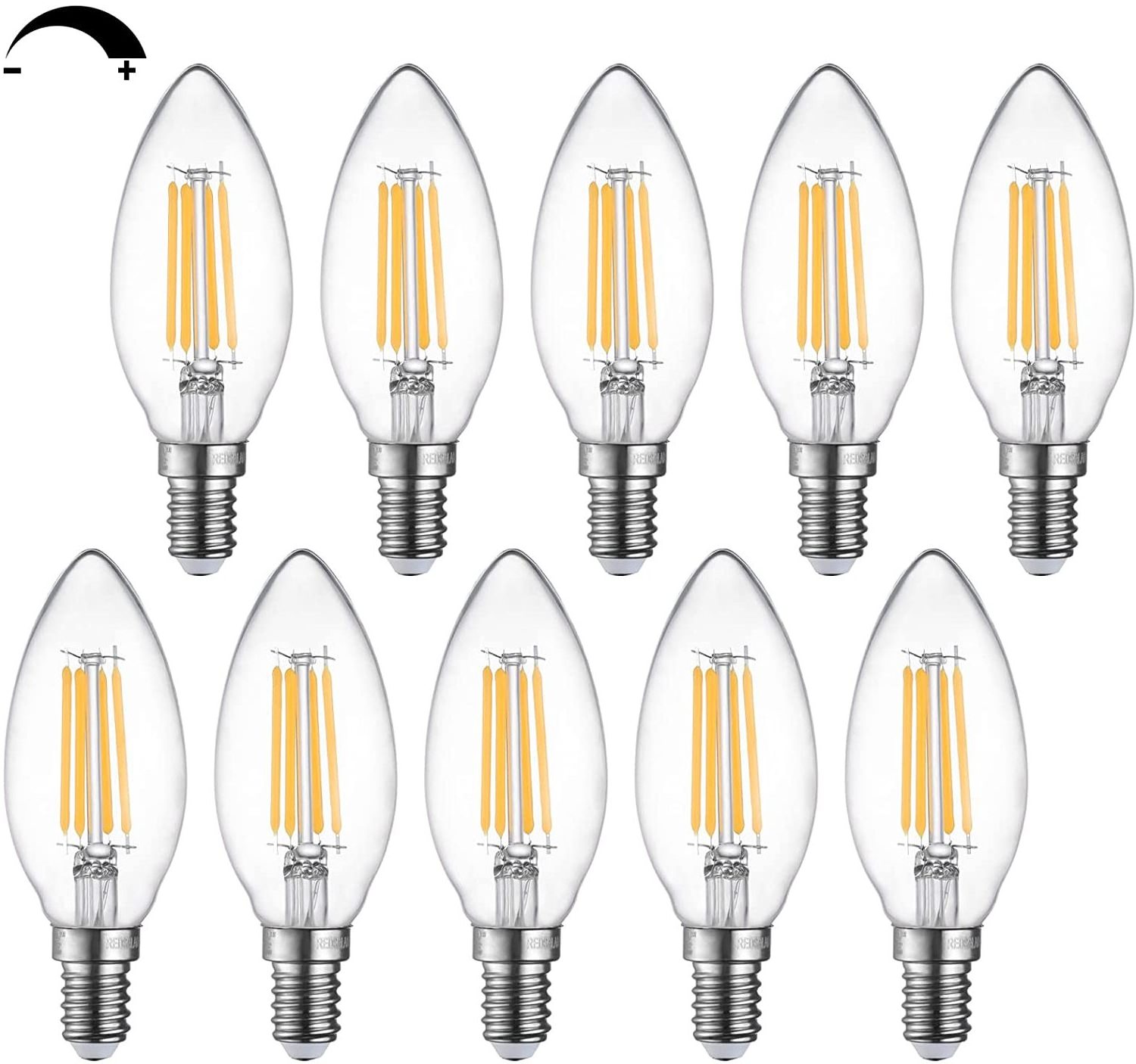 Vintage Candelabra C35 C35T B10 E12 E14 E26 E27 4W 5W 110V Warm White Dimmable E14 Base 4W Candle Lights LED Filament Bulb