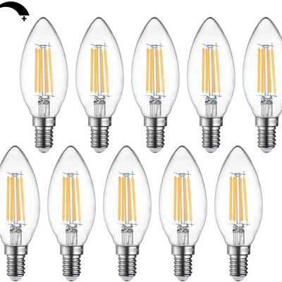 Vintage Candelabra C35 C35T B10 E12 E14 E26 E27 4W 5W 110V Warm White Dimmable E14 Base 4W Candle Lights LED Filament Bulb