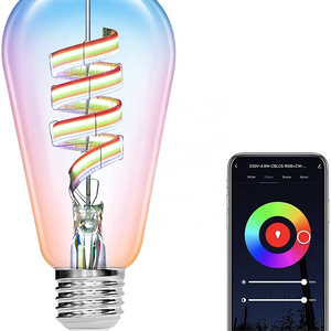 Wholesale Alexa Light Bulbs Opal E27 ST64 G95 Smart LED Vintage Edison 5 W WiFi RGB Dimmable Led Smart Filament Bulb