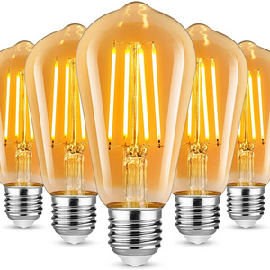 NEW ERP Vintage Light bulb E27 E26 Amber 4W Dimmable 6W 2700K 4000K E27 Retro ST58 ST64 Decorative LED Filament Bulb