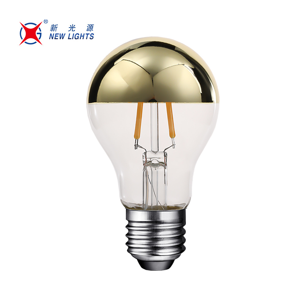 Half Silver LED Filament Bulb G80 G95 E27 Spherical Reflecterende Shadow Light Bulbs 4w 6w 8w Mirror Half Chrome Globe LED Bulb