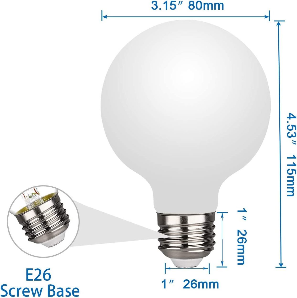 Wholesale Decorative G25(G80) 4.5W 6W 8W Dimmable E26 E27 Frosted Clear Amber Globe LED Edison Led Filament Bulbs