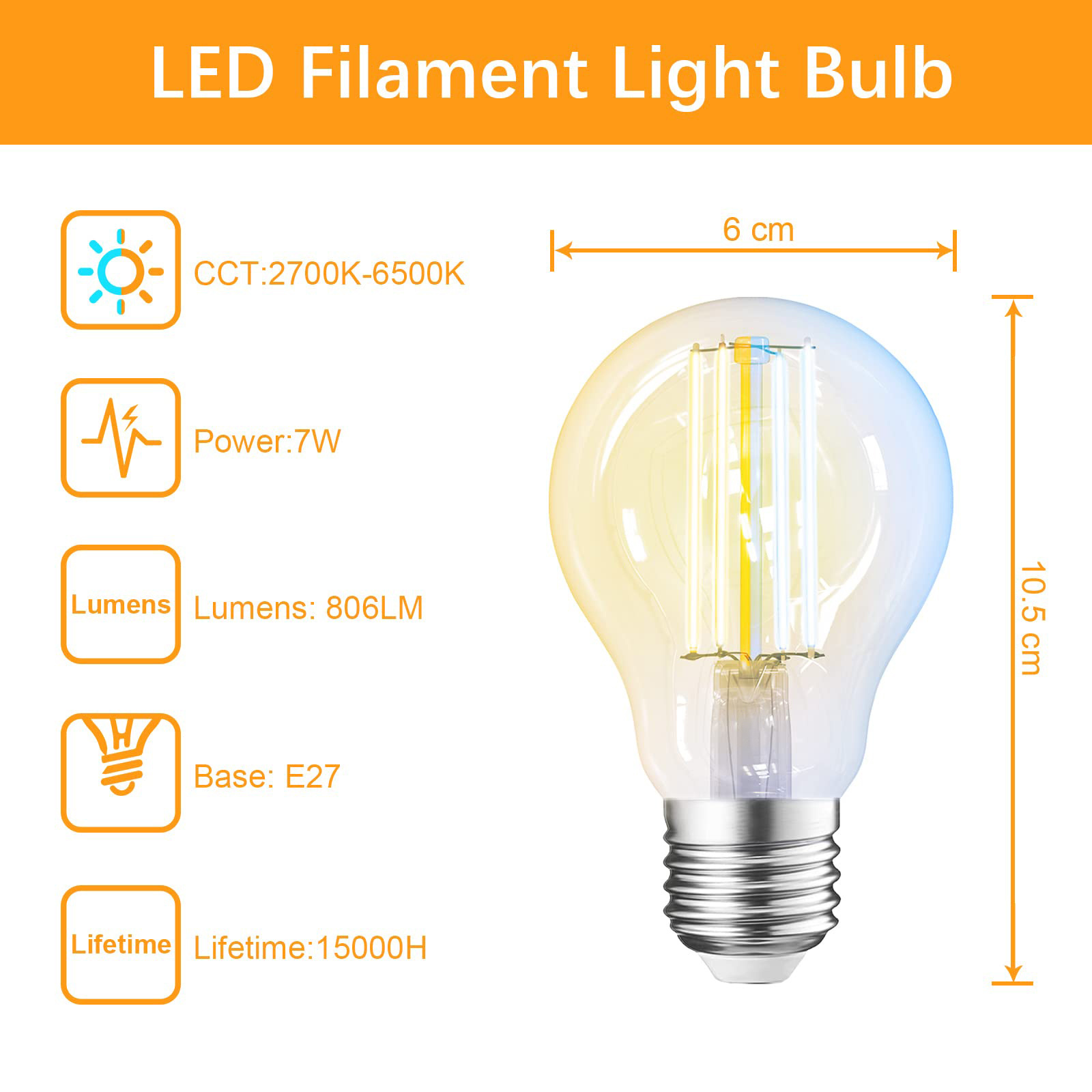 Wifi Bluetooth Smart Led Vintage Glass Dimmable A19 A60 G80 G25 Globe E26 E27 4W 8W 10W 40W Tunable LED Filament Bulb