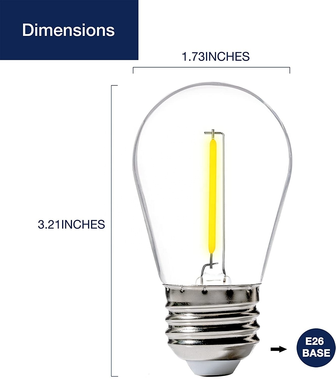 PC S14 Edison Led Filament Lights ST45 E27 electric Led Dimmable Bulb 1W 2700K 220V Pendant Lamp Bomillo Ampoule led bulb