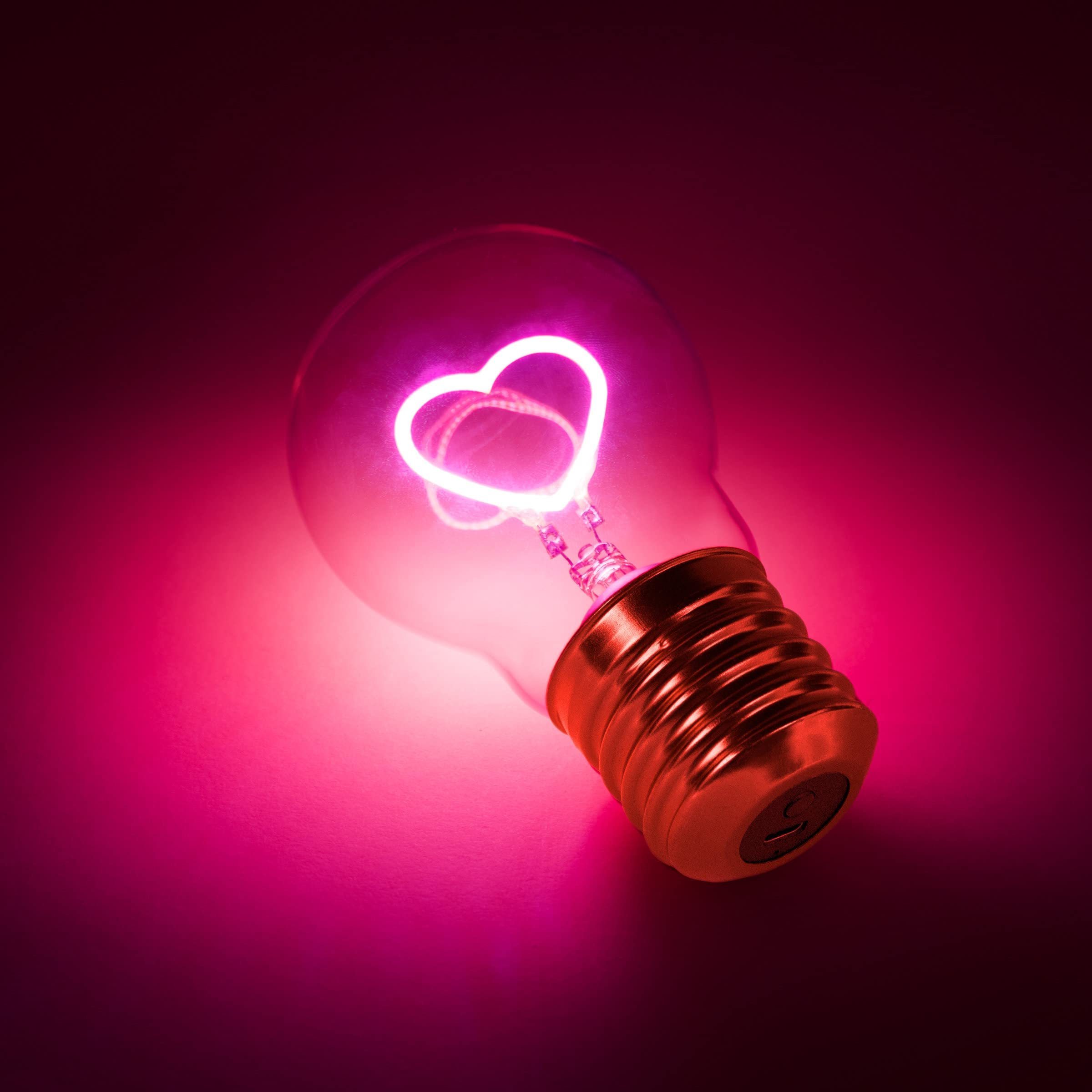 LATEST DIY E26 E27 E40 G45 USB rechargeable magic love rainbow heart decorative led light night bulb