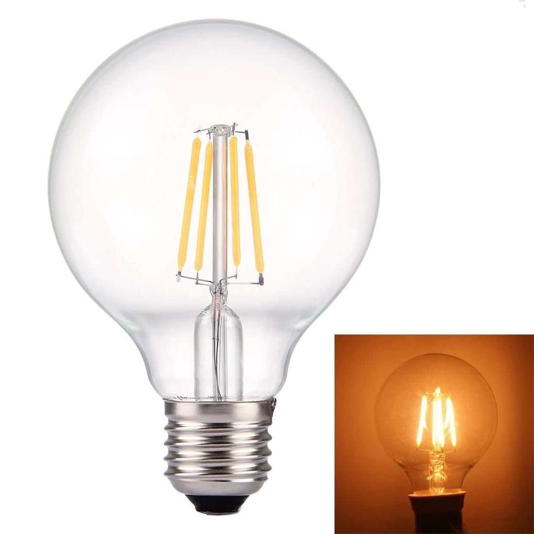 Hot Class A 210lm/w High Light Effect Erergy Saving E26 E27 2.5W 4W 6W 8W G80 G95 G125 LED Filament Globe Bulb Light