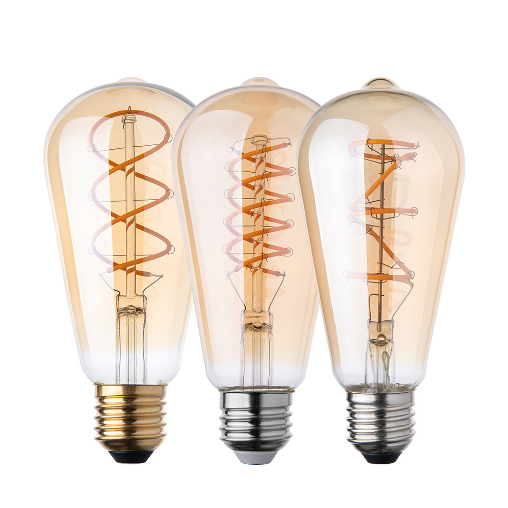 Home Decor A60 ST64 ST58 G80 G95 G125 C35 G45 T30 T45 E27 E14 E27 4W 6W 8W DIM Amber Clear Edison LED Filament Bulb