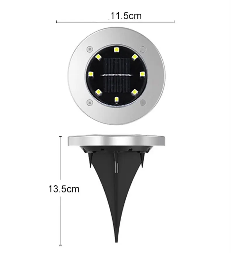 Solar Earth Lights Solar Disk Lights 16 LEDs Waterproof Garden Soil Disc Decorative Lamp for Patio Path Lawn Step