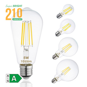 CE standard energy saving  indoor clear bulb style  super bright class A E27 E14 base 2.3W A60  5W ST64  4W G80 light led bulb