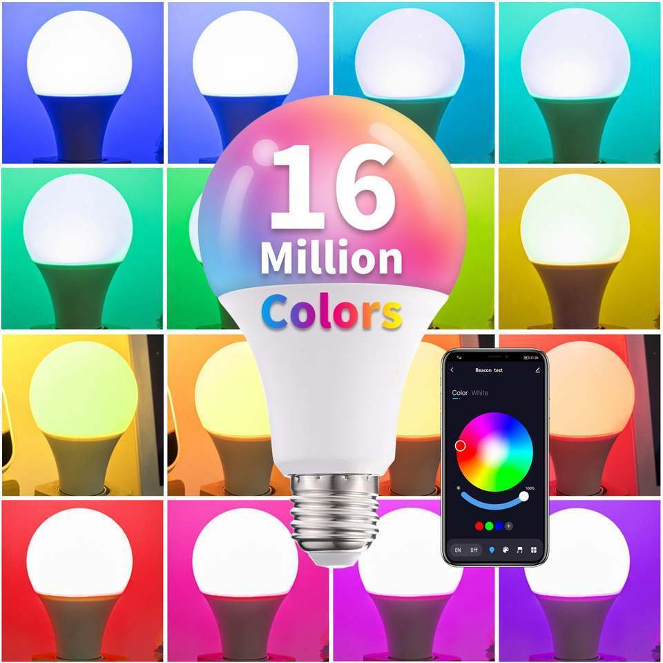 Brightness Dimming RGB 16 Million Colors Change App Controller E26 E14 Base WIFI Bulb A60 A70 19W 12W 15W Smart Bulb Led Light