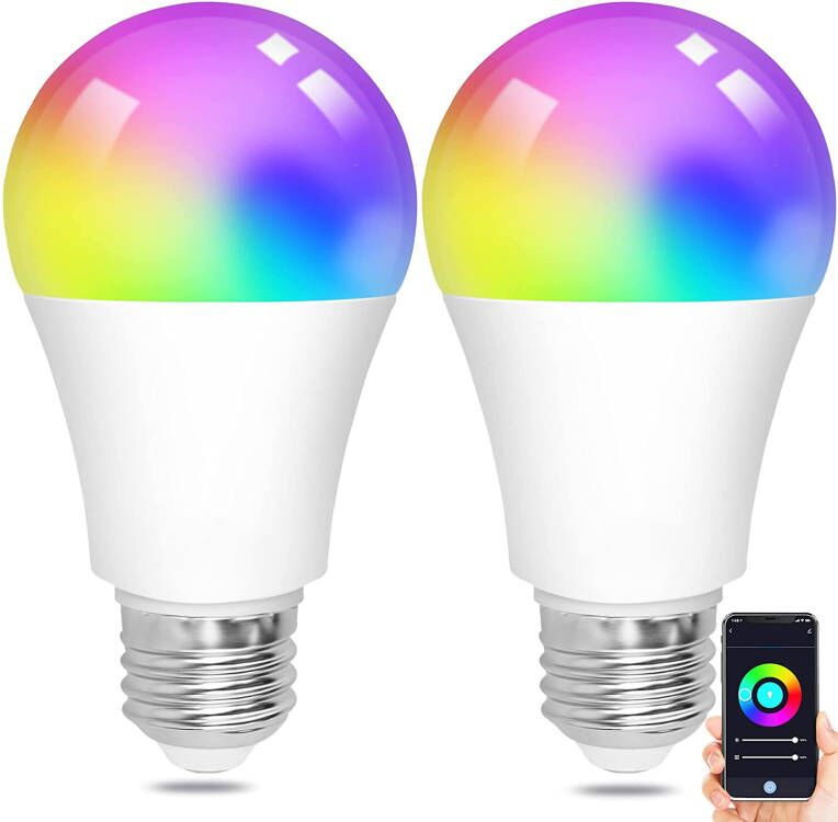 Brightness Dimming RGB 16 Million Colors Change App Controller E26 E14 Base WIFI Bulb A60 A70 19W 12W 15W Smart Bulb Led Light