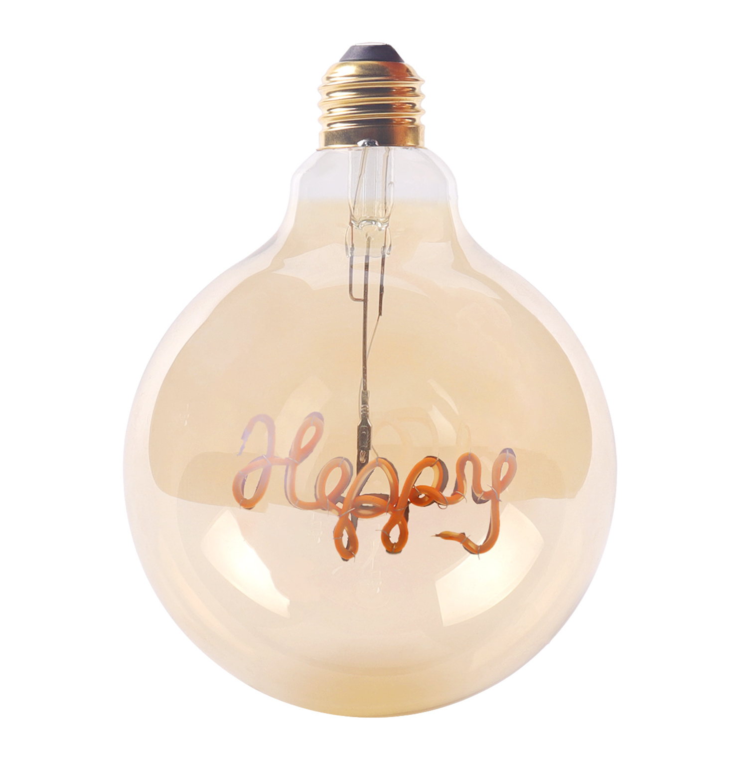 New Indoor Decorative Soft Filament Letter Bulb 110V 230V Love Happy Dance Fliment Shape G125 Amber Clear 4W Filament Led Bulbs