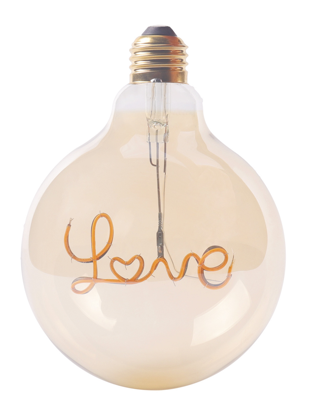 New Indoor Decorative Soft Filament Letter Bulb 110V 230V Love Happy Dance Fliment Shape G125 Amber Clear 4W Filament Led Bulbs