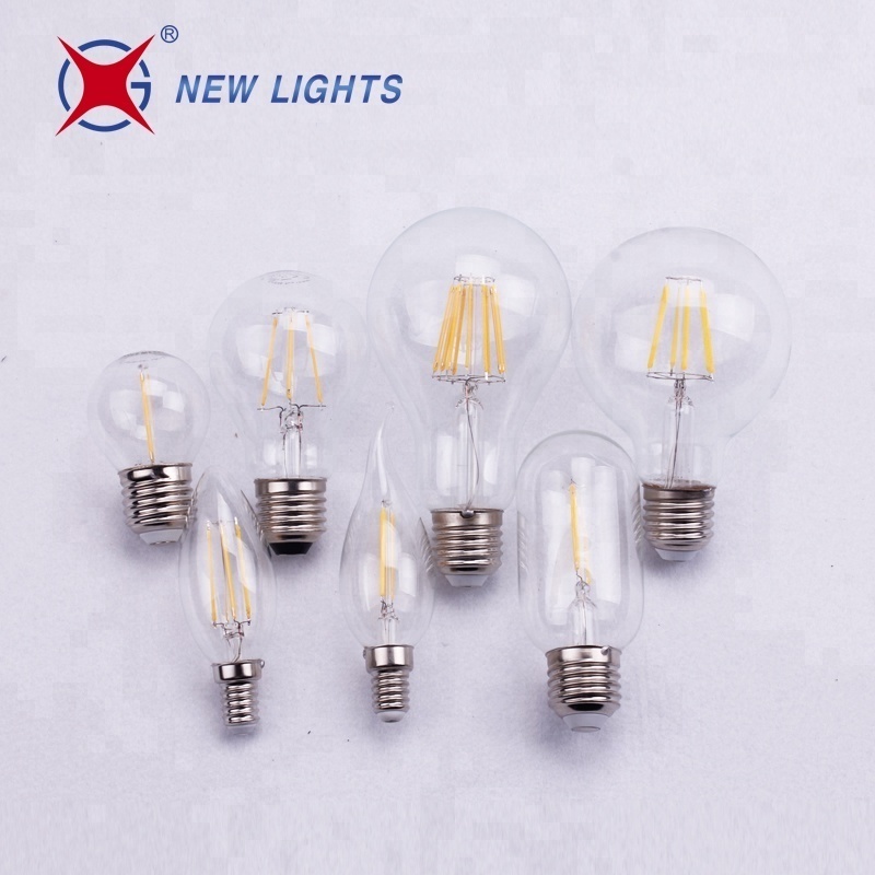 ST64 G80 G95 G125 T30 A60 e26 e27 dimmable led filament bulb