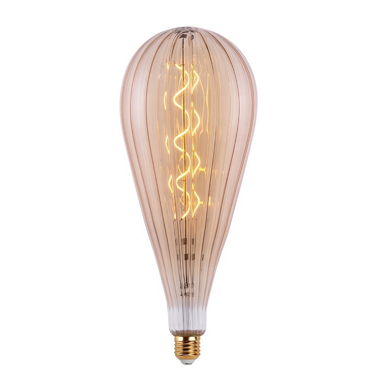 Factory Price Smoke Glass LED Edison Bulb 4W 6W 8W BT180 E27 E40 Large Huge Oversize Filament Bulb Light