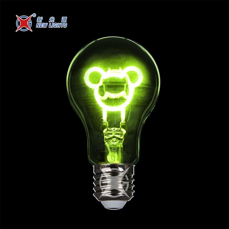 2019 hot sale A60 2W 120V 230V cartoon lamp decorative light led filament bulb