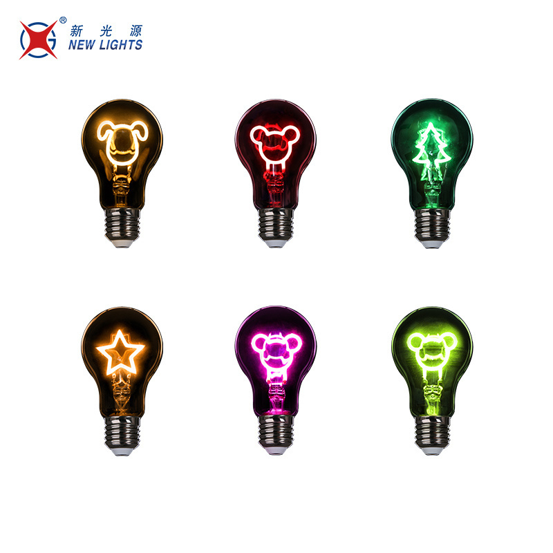 2019 hot sale A60 2W 120V 230V cartoon lamp decorative light led filament bulb