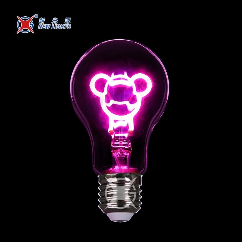 2019 hot sale A60 2W 120V 230V cartoon lamp decorative light led filament bulb