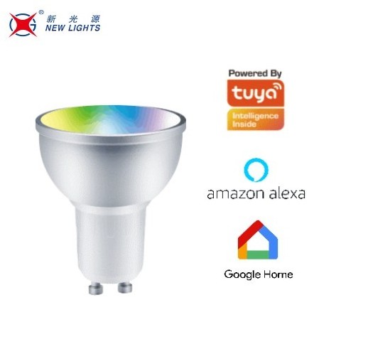 Remote Controlled GU10 base 5w smart bulb alexa, indoor wifi smart led bulb with tuya solution