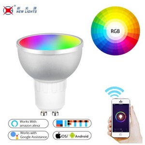 Remote Controlled GU10 base 5w smart bulb alexa, indoor wifi smart led bulb with tuya solution