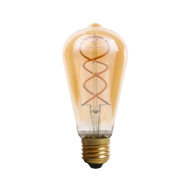 ST64 Led Filament Bulb Dimmable 6W Vintage Led Light Bulb 60W Equivalent 2200K Clear Glass  LED Edison Bulb