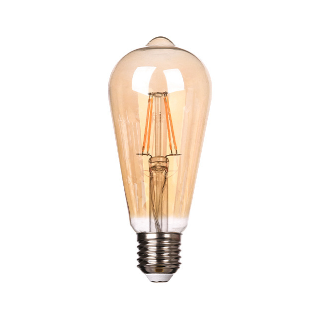 ST64 Led Filament Bulb Dimmable 6W Vintage Led Light Bulb 60W Equivalent 2200K Clear Glass  LED Edison Bulb