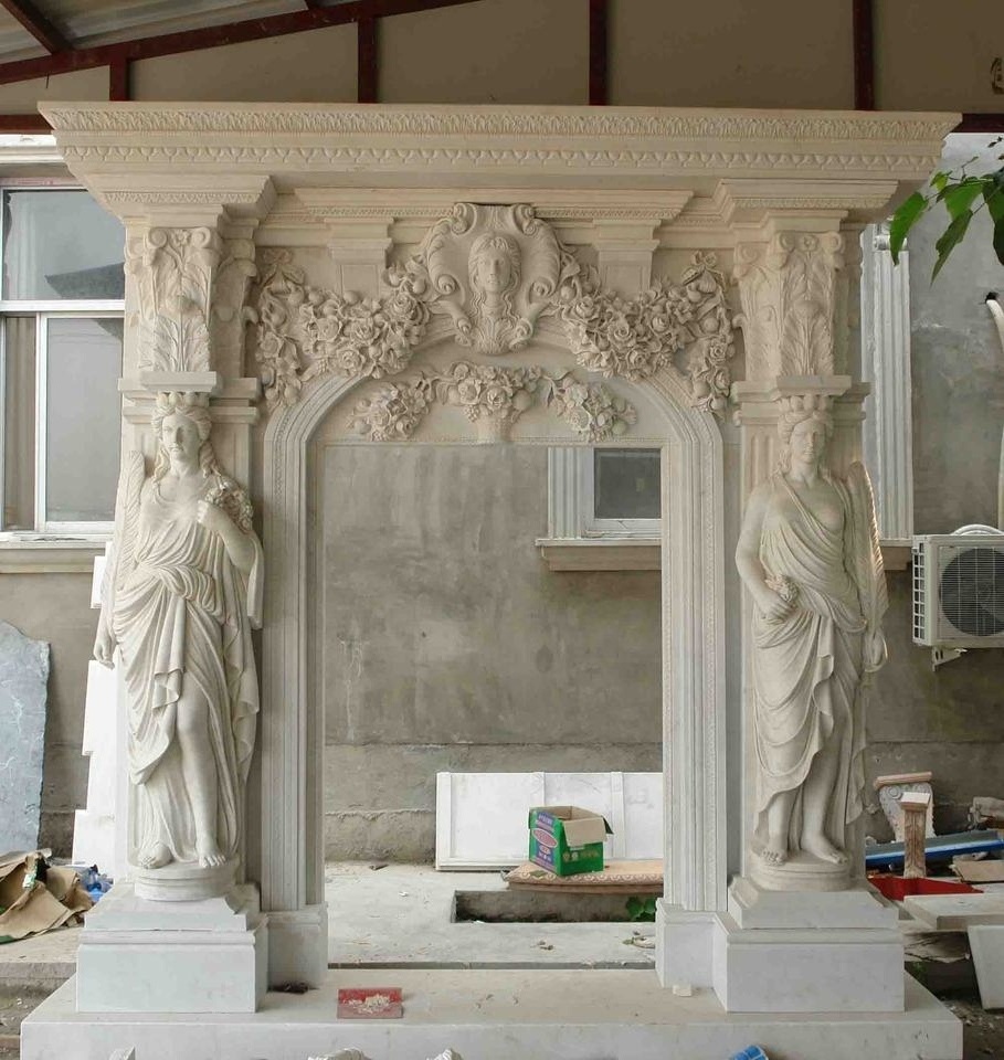 exterior decoration stone marble arch main door frame